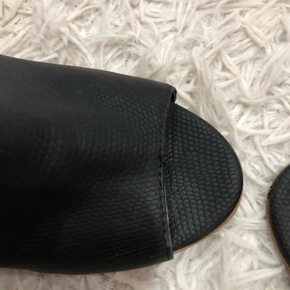 Steve‎ Madden notedd Faux Leather Peep Toe Block heel Bootie black size 9 - Picture 10 of 12